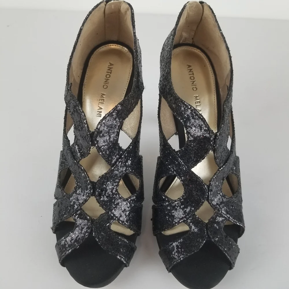Antonio‎ Melani Black Slender Heel Size 8.5M